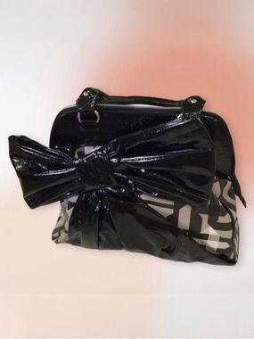 Black Patent‎ Bow Large Tote or Shoulder Bag NWT